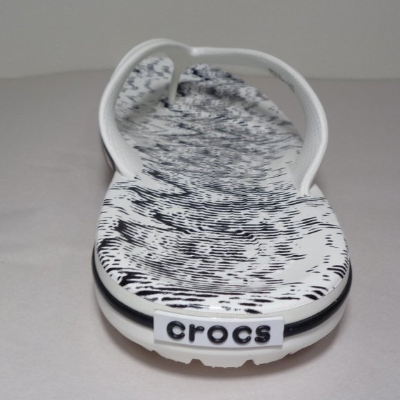 Crocs Size 10 CROCBAND CARDIO WAVE FLIP White Black Sandals New Men\'s Shoes main image 10
